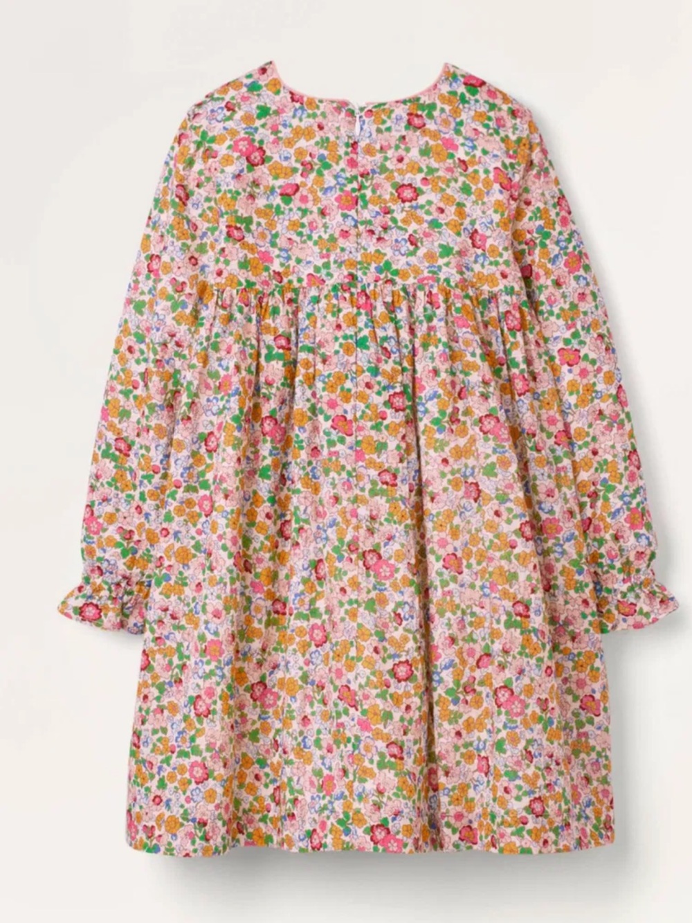 Mini boden smocked floral embroidered dress 4-5y lined pockets - Picture 2 of 10
